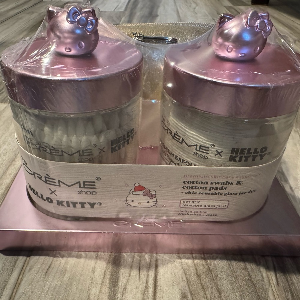 Hello Kitty Metallic Pink Glass Jar Set.LIMITED EDITION